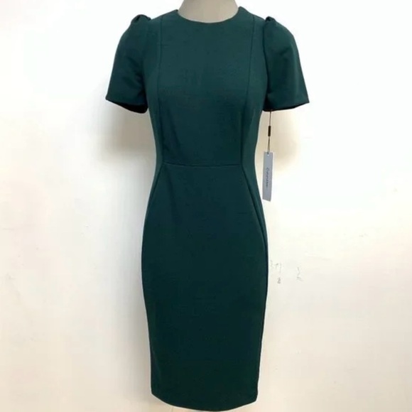 Calvin Klein Dresses & Skirts - 🌼 NWT! Green CALVIN KLEIN Puff Sleeve Sheath Dress - Size 12